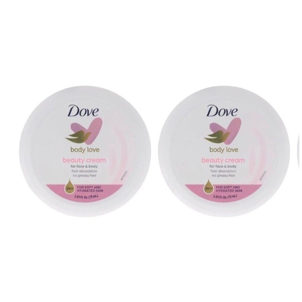 Dove Women's 2 Pack Beauty Cream-Pink Body Love Face & Body Moisturizer 2.53oz